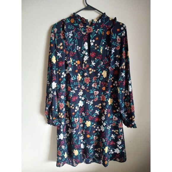 An`ge Women Black Floral Long Sleeves Dress Size Medium - Picture 1 of 14